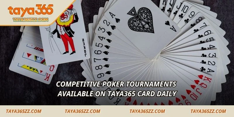 Competitive poker tournaments available on TAYA365 Card daily