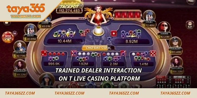 Trained dealer interaction on live casino platform