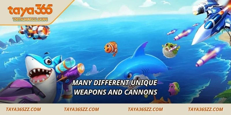 Many different unique weapons and cannons